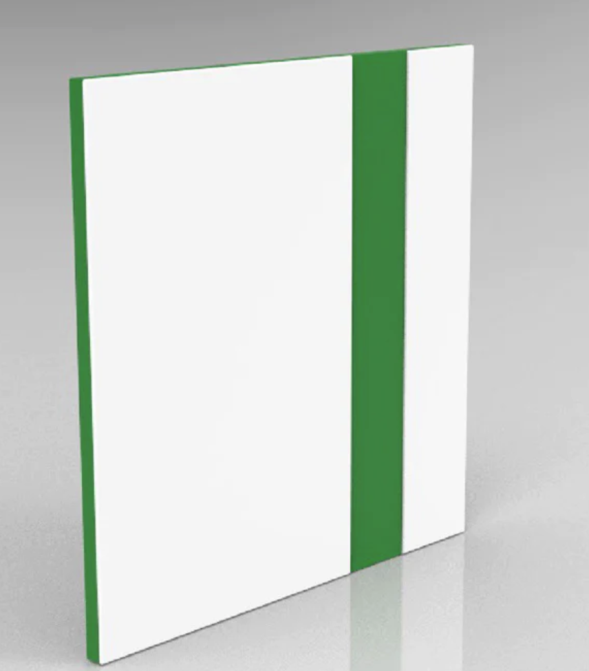 White on Green Engraving Plastic 2 Ply