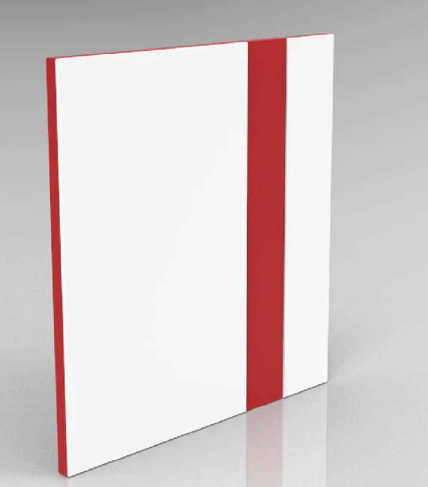 White on Red Engraving Plastic 2 Ply