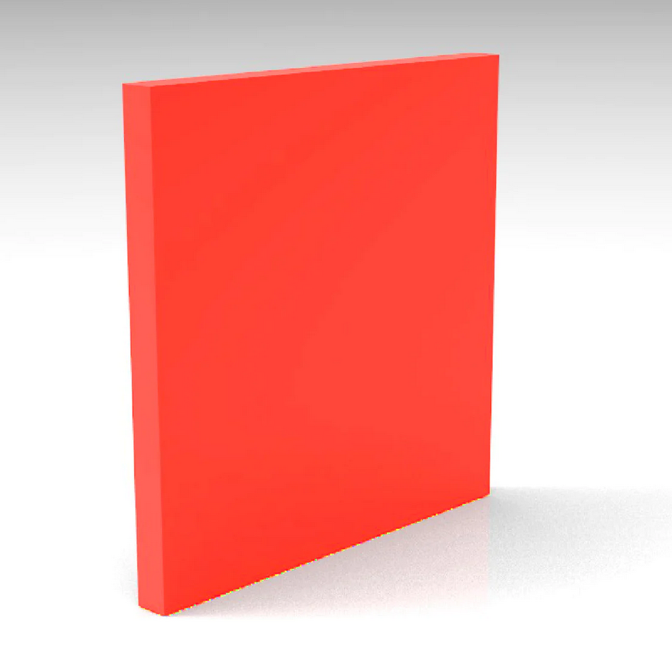 Fluro Red Solid Acrylic