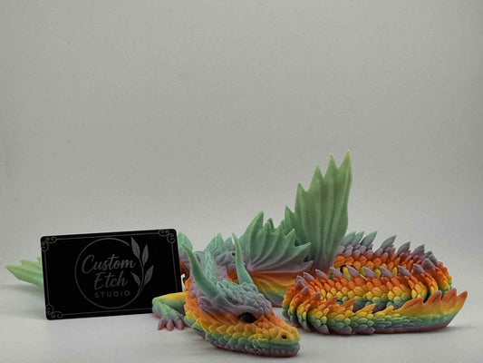 3D Printed Dragon 500mm Rainbow Colour