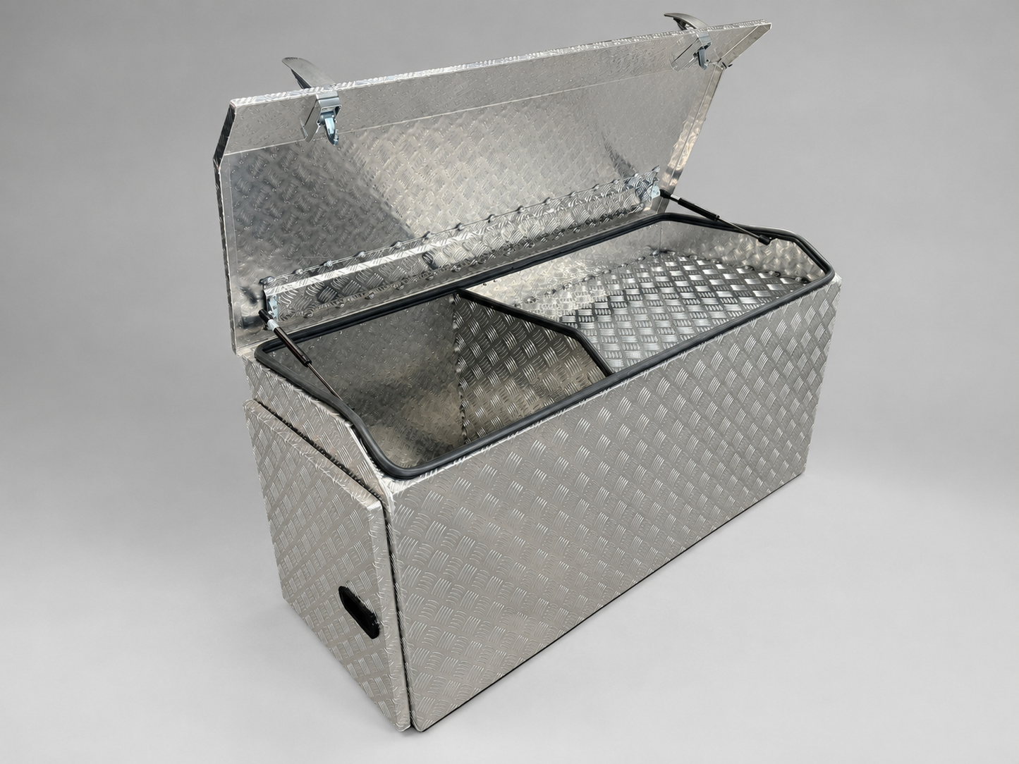1400mm Aluminium Checker Plate Caravan Toolbox with Side Access Doors