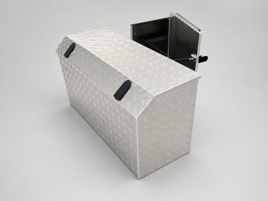 Aluminium Checker Plate Caravan Toolbox Top Access Doors