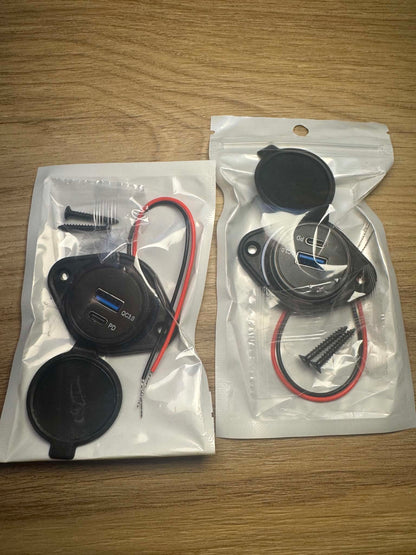 USB QC3.0 + USB-C PD Flush Mount Charging Socket