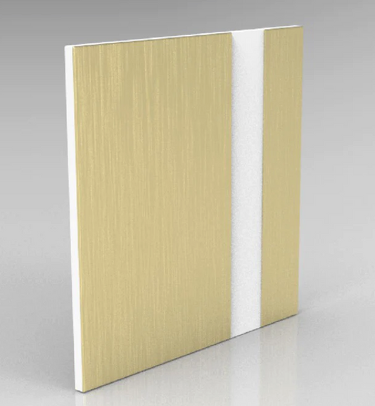 Brushed Gold on White Engraving Plastic 2 Ply