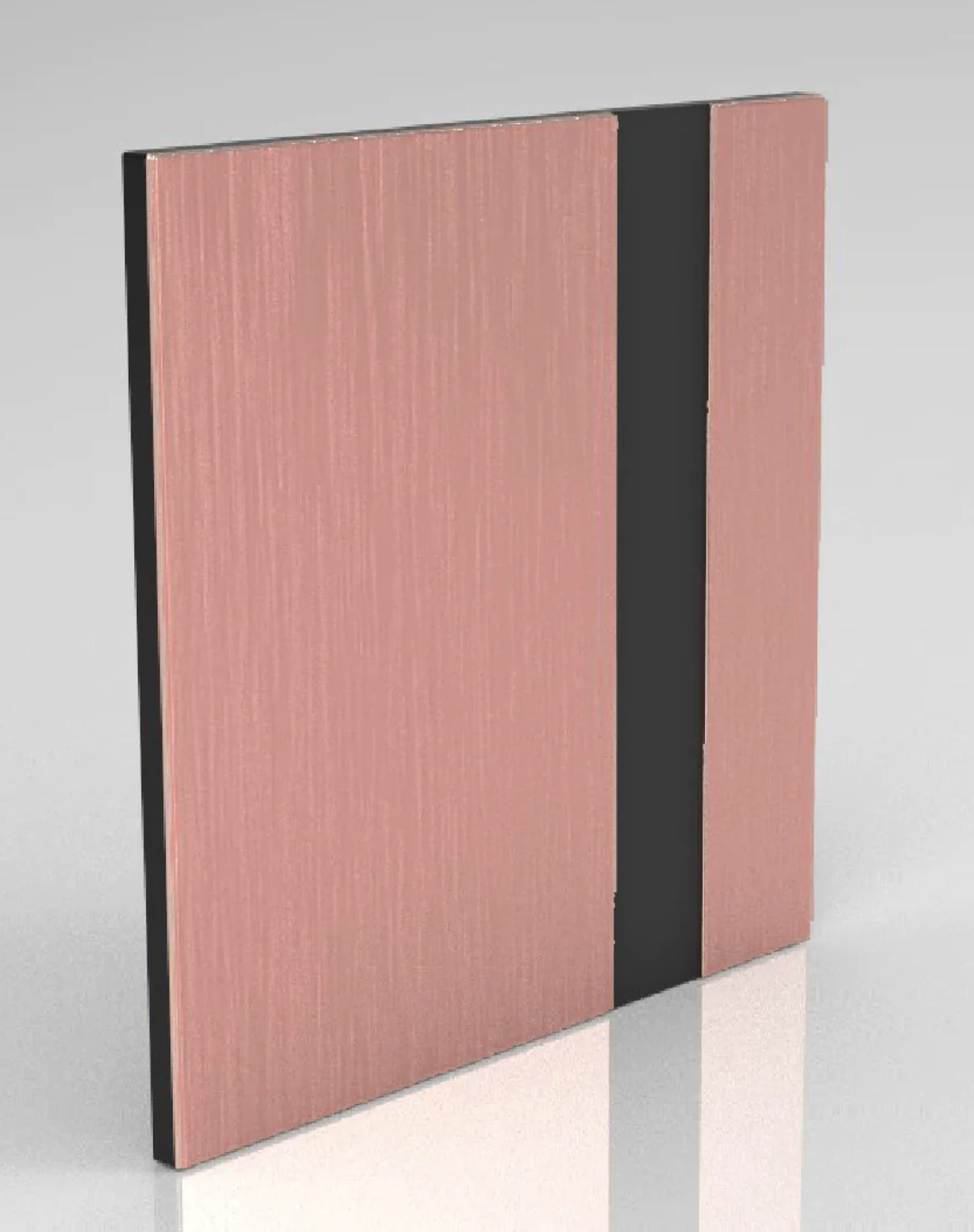 Brushed Rose Gold on Black Engraving Plastic 2 Ply