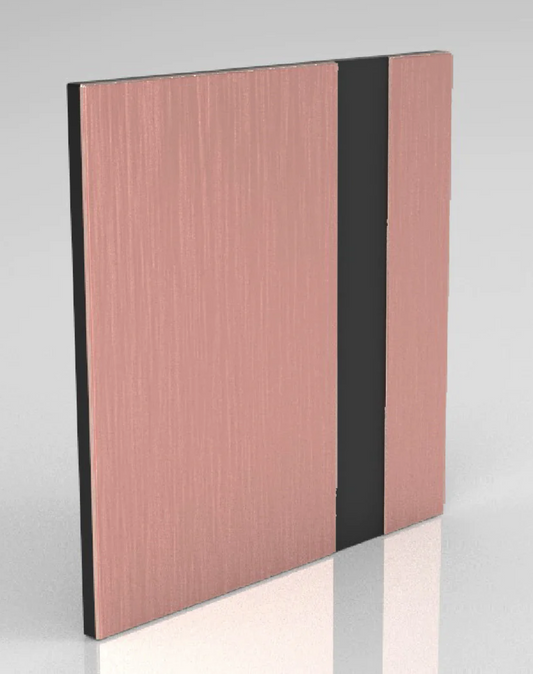 Brushed Rose Gold on Black Engraving Plastic 2 Ply
