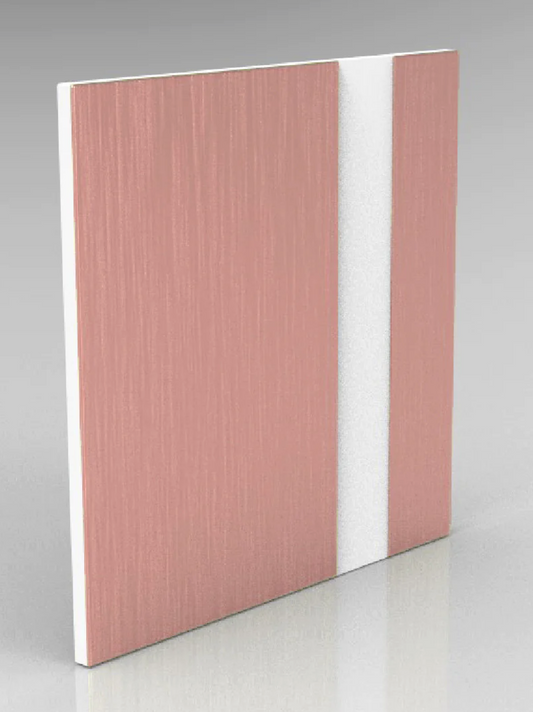 Brushed Rose Gold on White Engraving Plastic 2 Ply