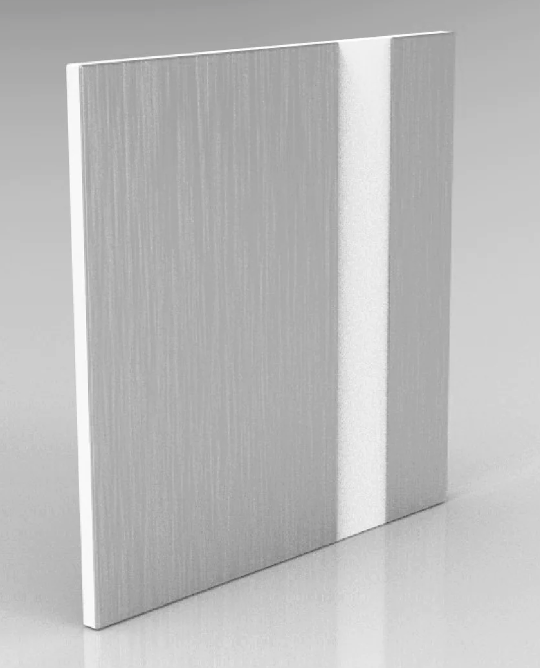 Brushed Silver on White Engraving Plastic 2 Ply