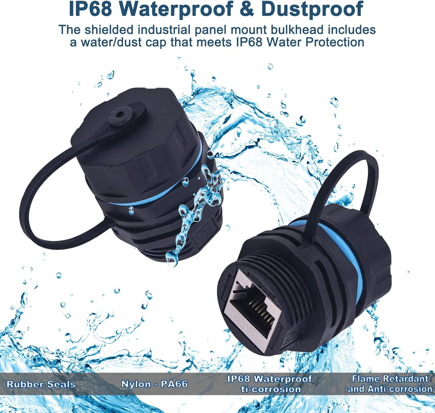 Rugged RJ45 Waterproof Industrial Ethernet Connector – CAT6