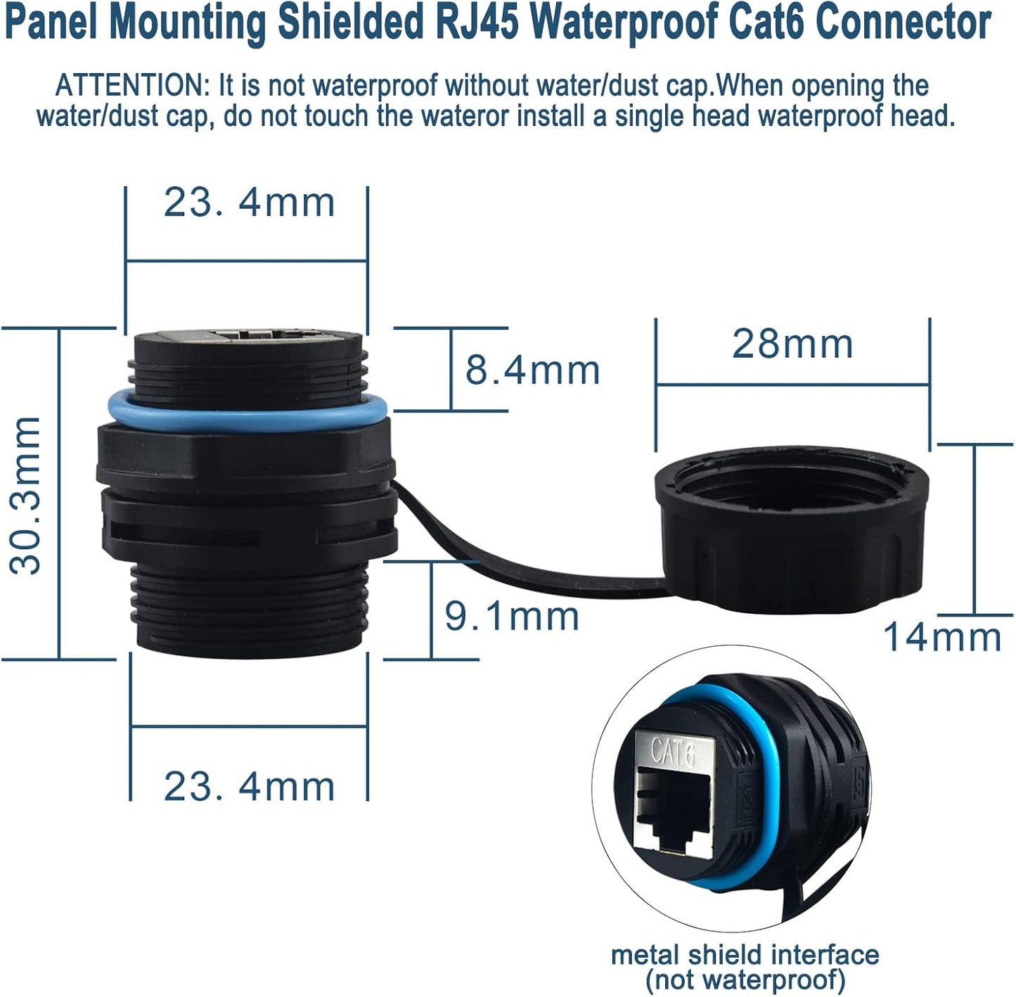 Rugged RJ45 Waterproof Industrial Ethernet Connector – CAT6