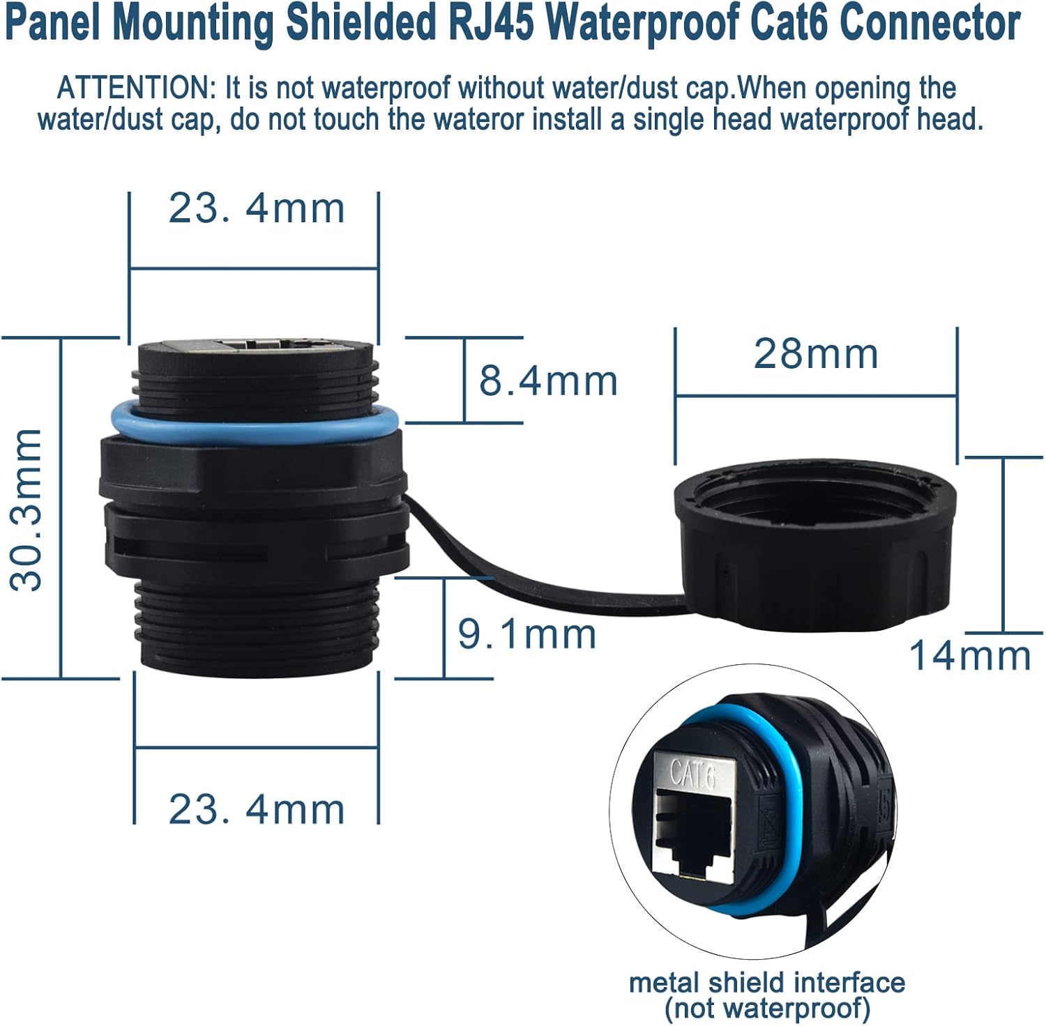 Rugged RJ45 Waterproof Industrial Ethernet Connector – CAT6
