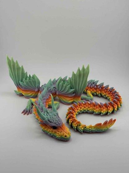3D Printed Dragon 500mm Rainbow Colour