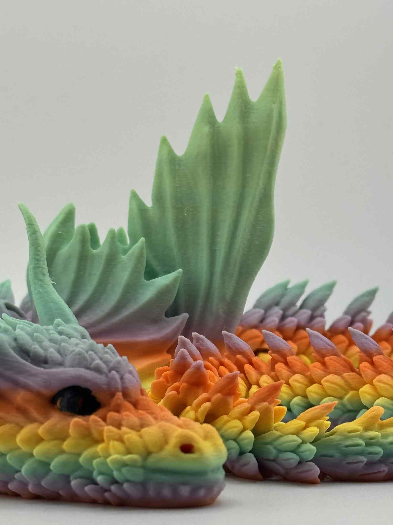 3D Printed Dragon 500mm Rainbow Colour