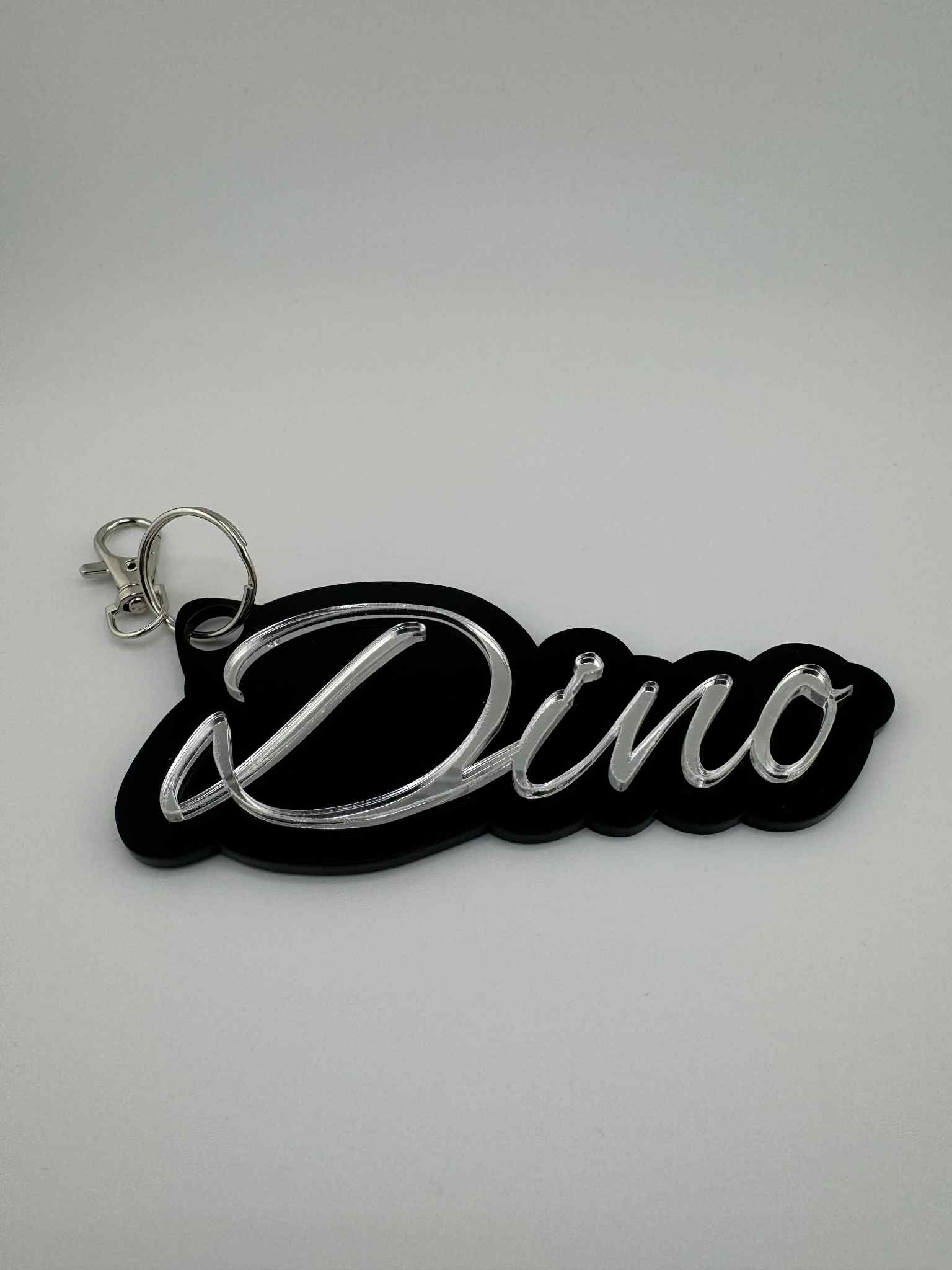 Acrylic - Two Tone Colour Key-Chain Mini Name Tags