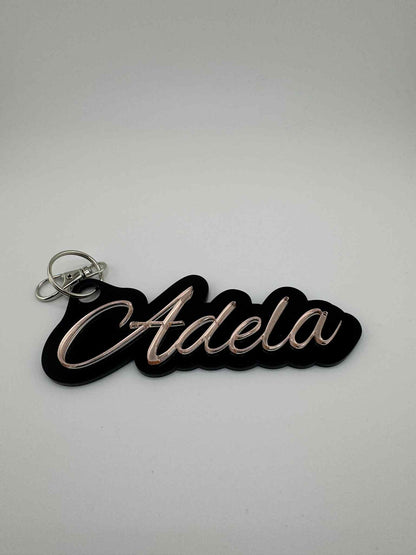 Acrylic - Two Tone Colour Key-Chain Mini Name Tags