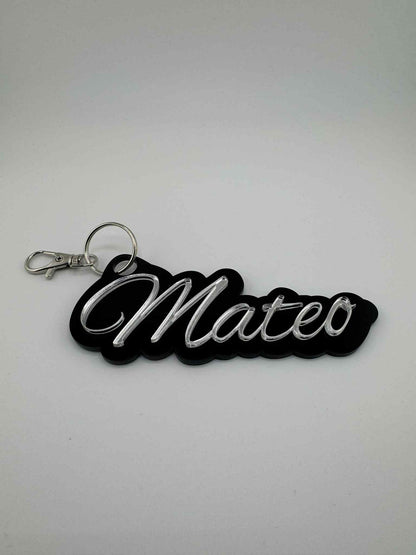 Acrylic - Two Tone Colour Key-Chain Mini Name Tags