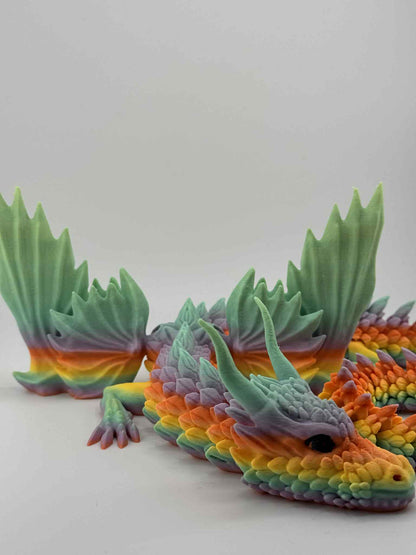 3D Printed Dragon 500mm Rainbow Colour