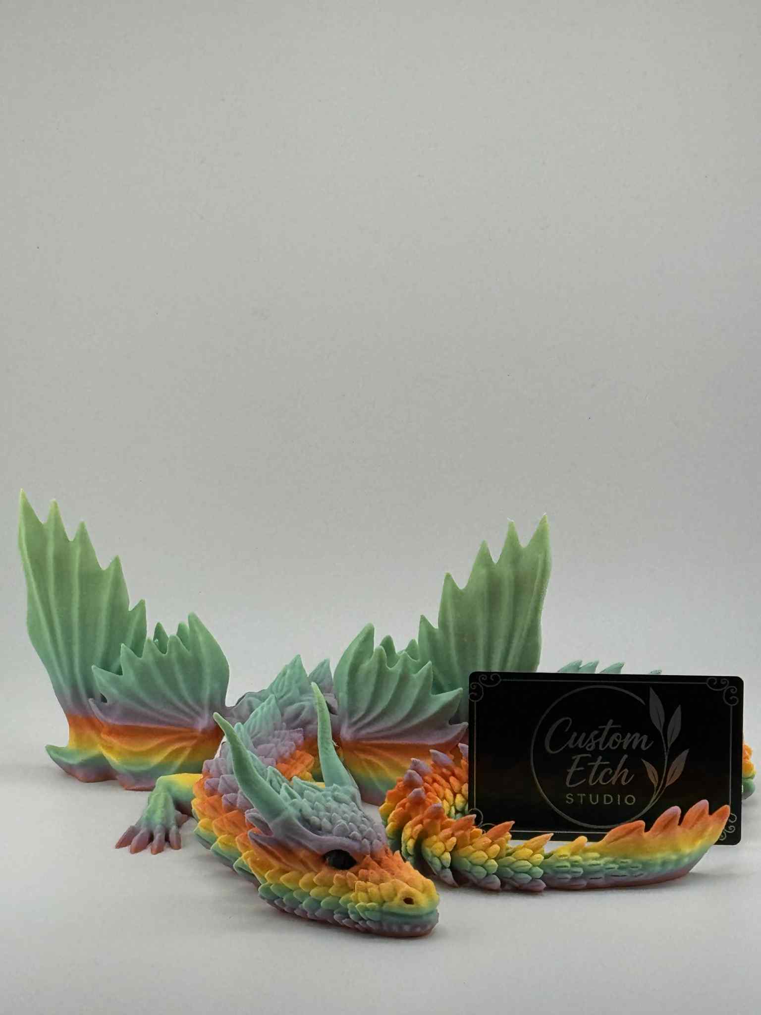 3D Printed Dragon 500mm Rainbow Colour