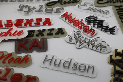 Acrylic - Two Tone Colour Key-Chain Mini Name Tags