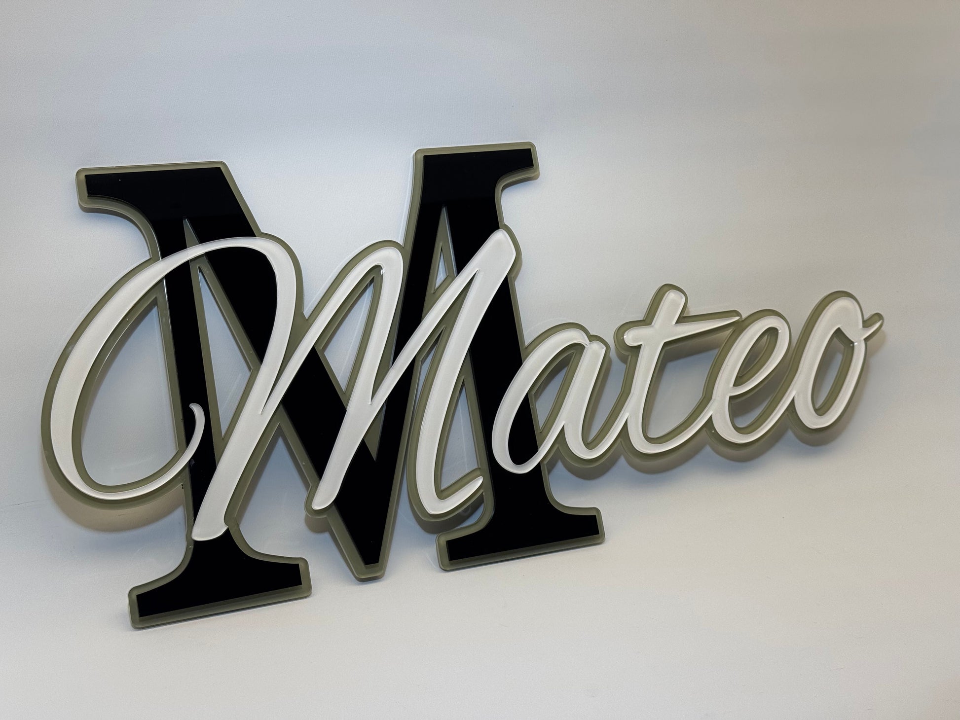 3D Name Plaque Tri-Layer/Colour