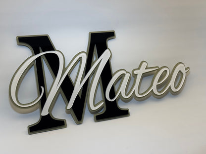 3D Name Plaque Tri-Layer/Colour