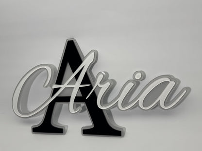 3D Name Plaque Tri-Layer/Colour