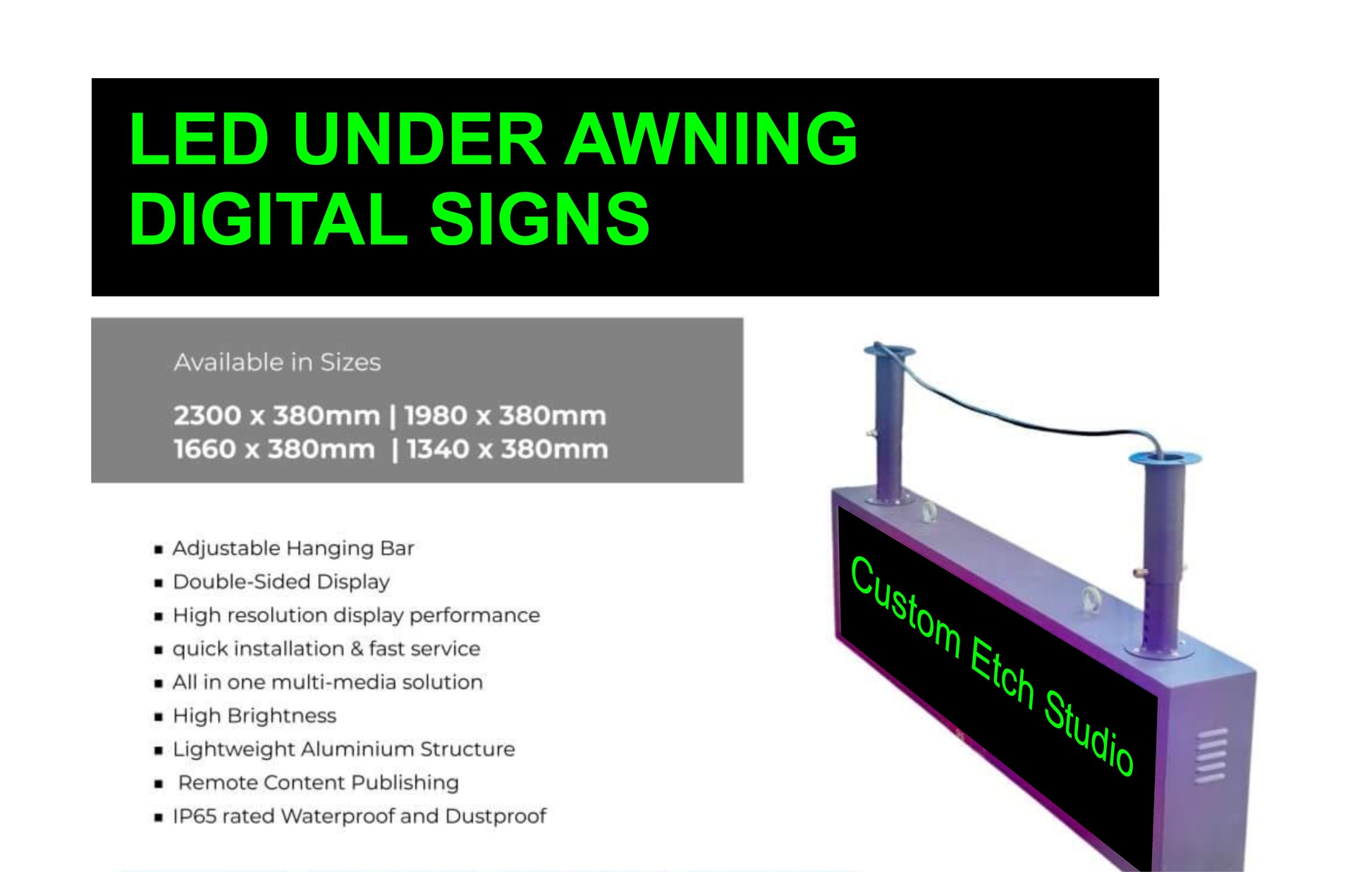Commercial LED Under Awning Screen