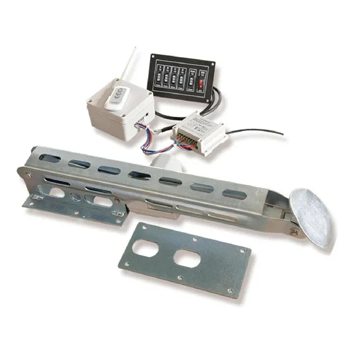 Electric 4 x Drop Down Stabilizer leg Corner Steadies 670mm Zinc