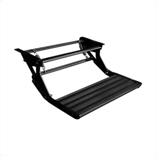 Custom Etch Studio – Single Manual Pull-Out Aluminium Step (Black) with Blue LED Light