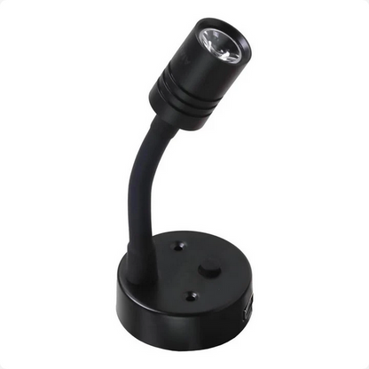 Custom Etch 10-24V Reading Light Flexible Dimmable Dual Colour Blue/White Light USB/USB-C Port Black