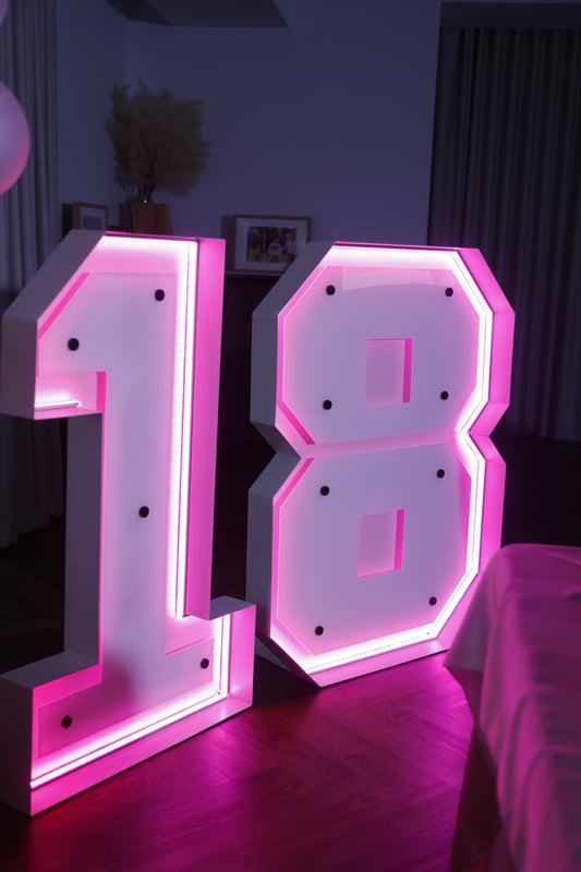 Large Letters and Numbers with RGBW LED Lights 120cm High