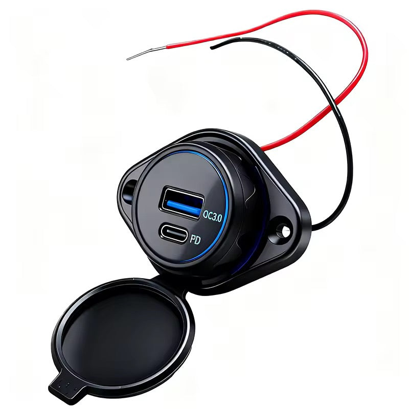 USB QC3.0 + USB-C PD Flush Mount Charging Socket