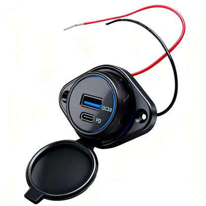 USB QC3.0 + USB-C PD Flush Mount Charging Socket