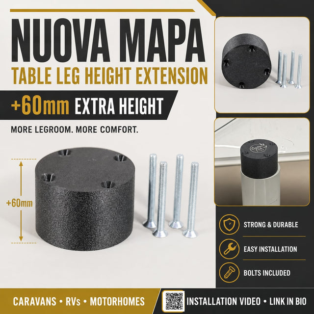 Nuova Mapa Telescopic & Adjustable Table Leg – 60mm Height Extension